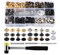 ilauke 120 Sets Metal Snap Fasteners Kit with Hammer for Leather Crafts