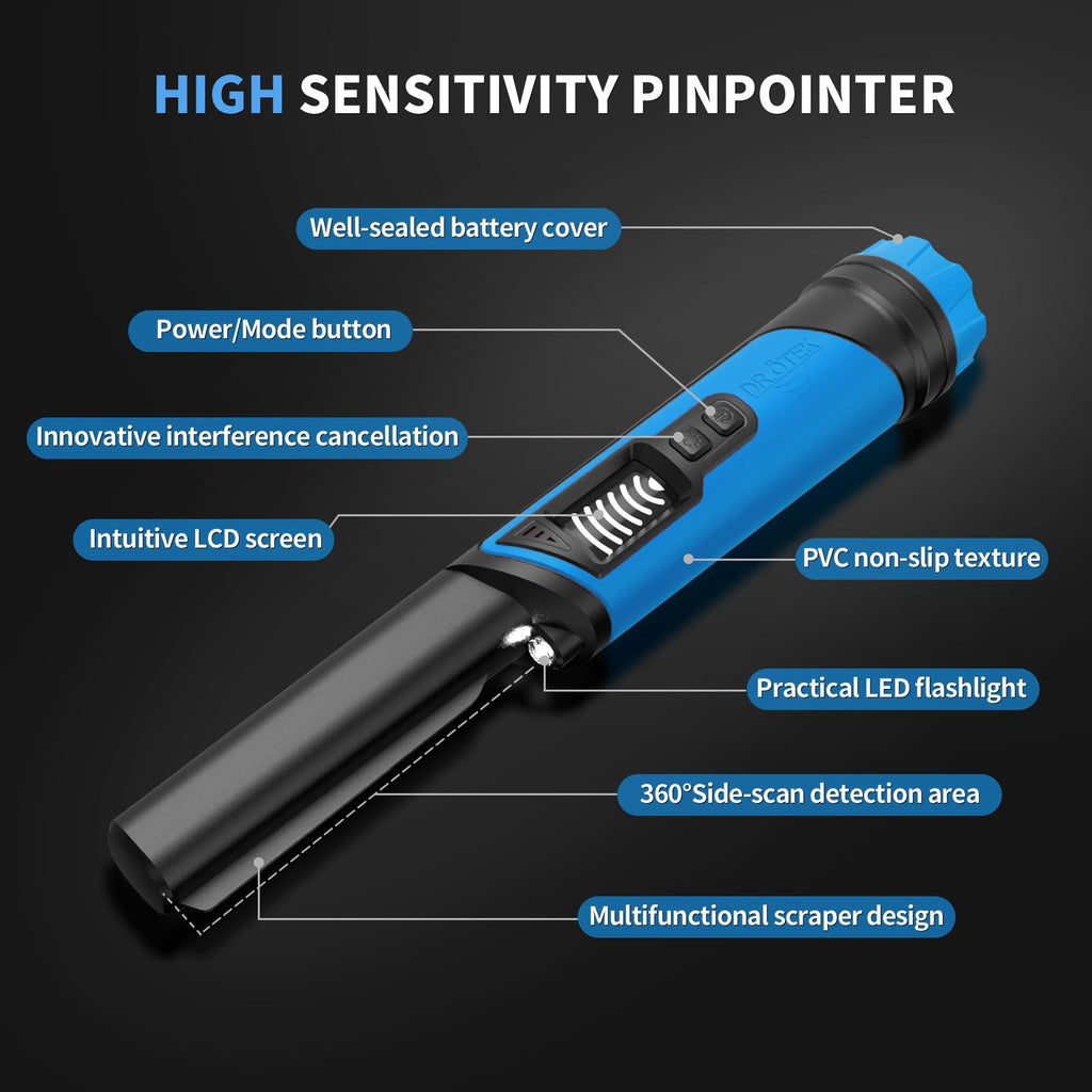 DR.ÖTEK Metal Detector Pinpointer | IP68 Waterproof with LCD Screen