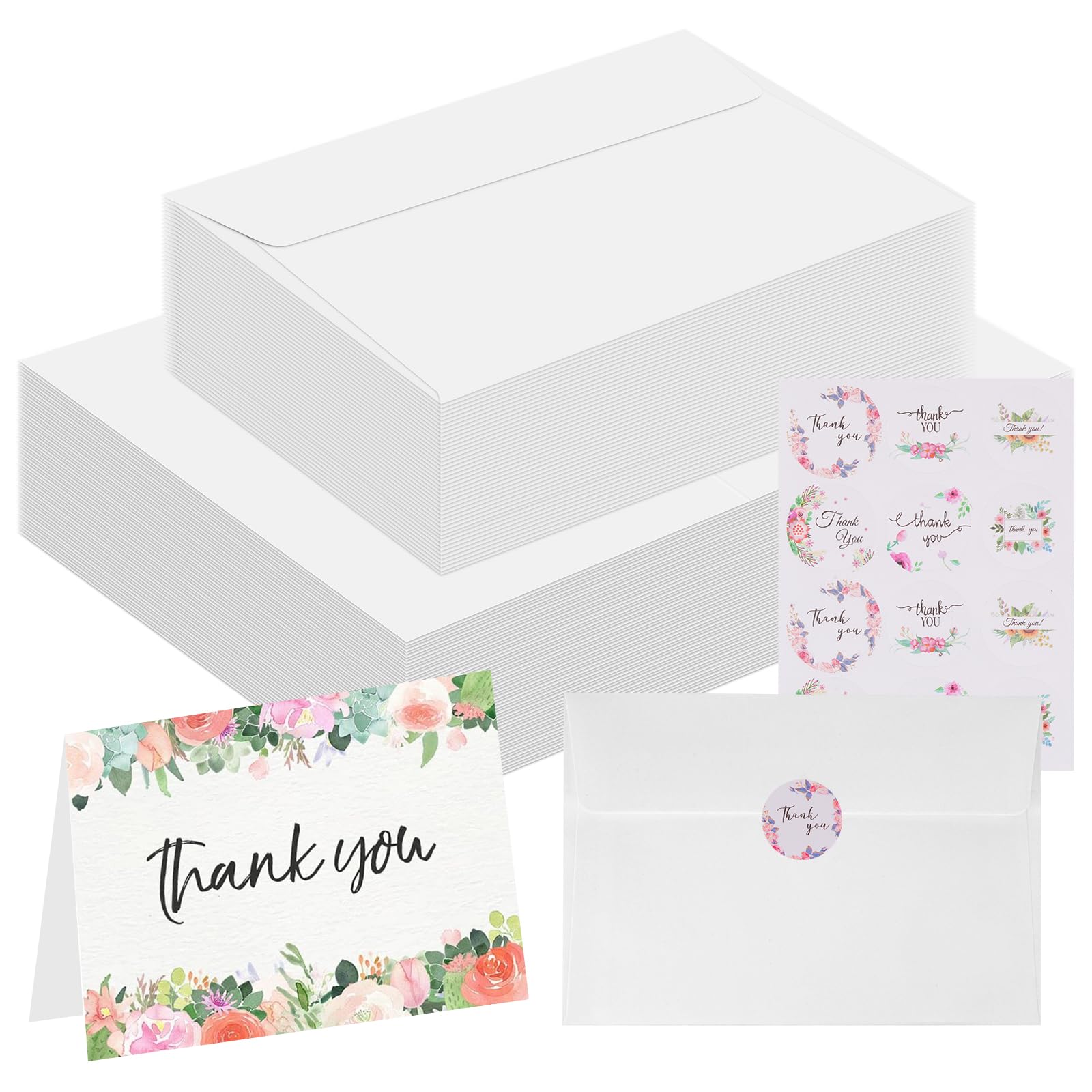 Zylota 60 Sets Blank Watercolor Cards & Envelopes | 140lb Cotton Paper