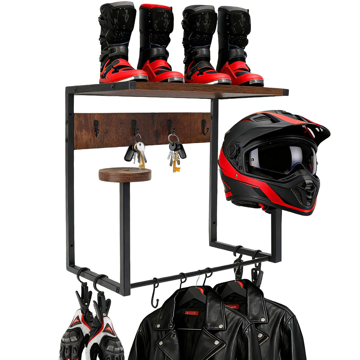 GHWMYD Motorcycle Helmet Holder Wall Mount for Moto Gear Storage Display - image 1