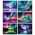 BEAYIOU 6 Pack Aurora 5D Diamond Painting Kits for Adults | Round Full Drill