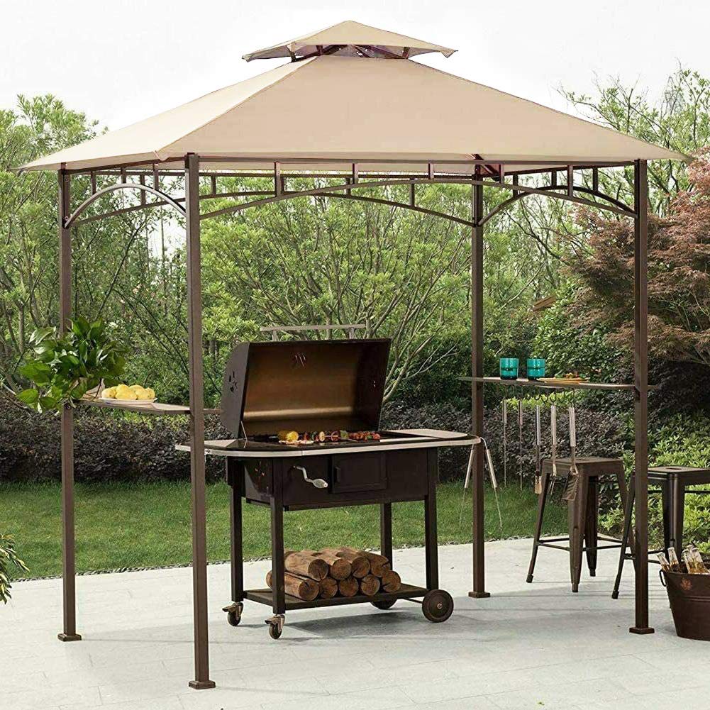 Ontheway Double Tiered BBQ Gazebo Replacement Canopy for L-GZ238PST-11