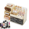 Alvar Makeup Organizer with Drawers – Cream Cosmetic Display Case