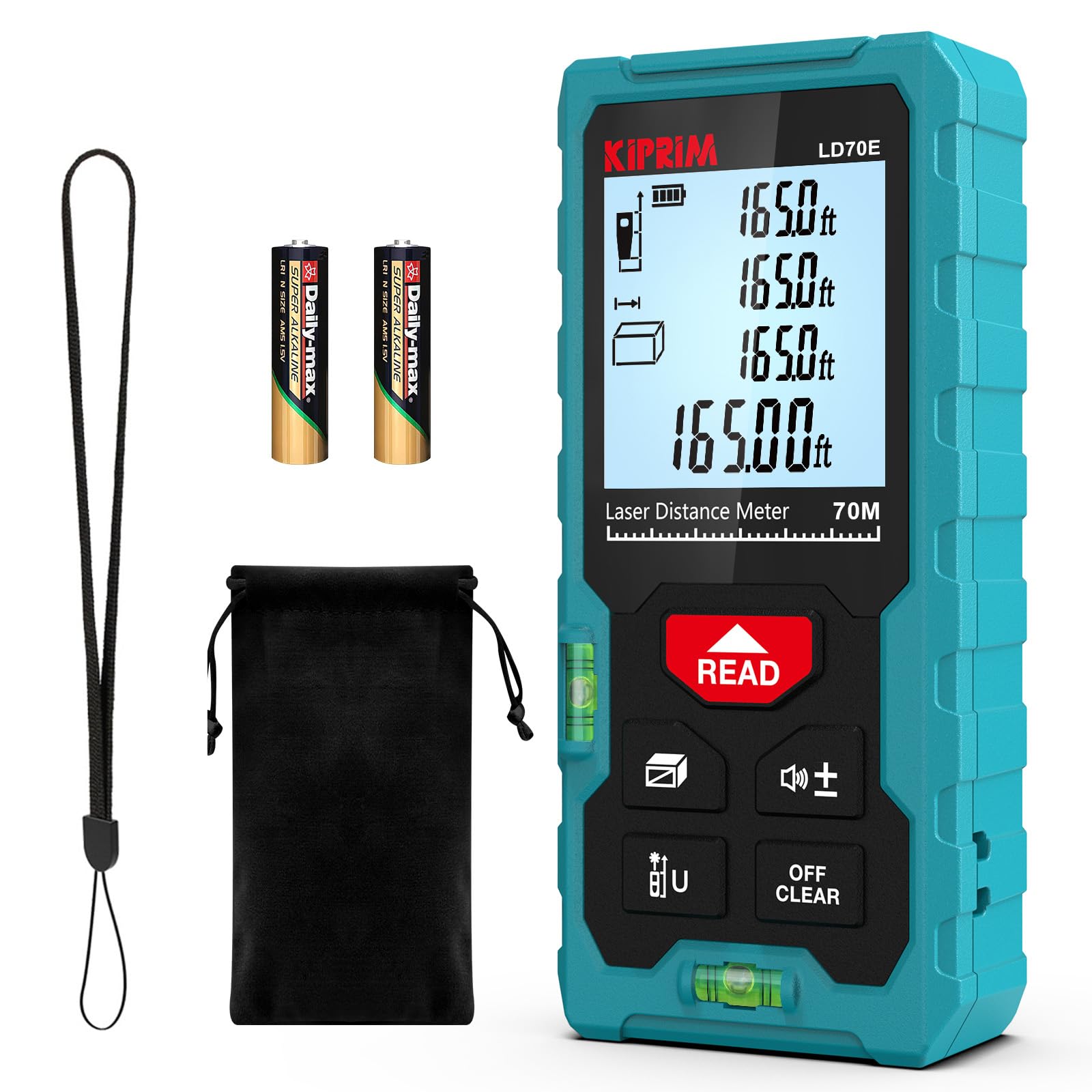 Kiprim LD70E Laser Distance Measure - 229ft High Accuracy Tool