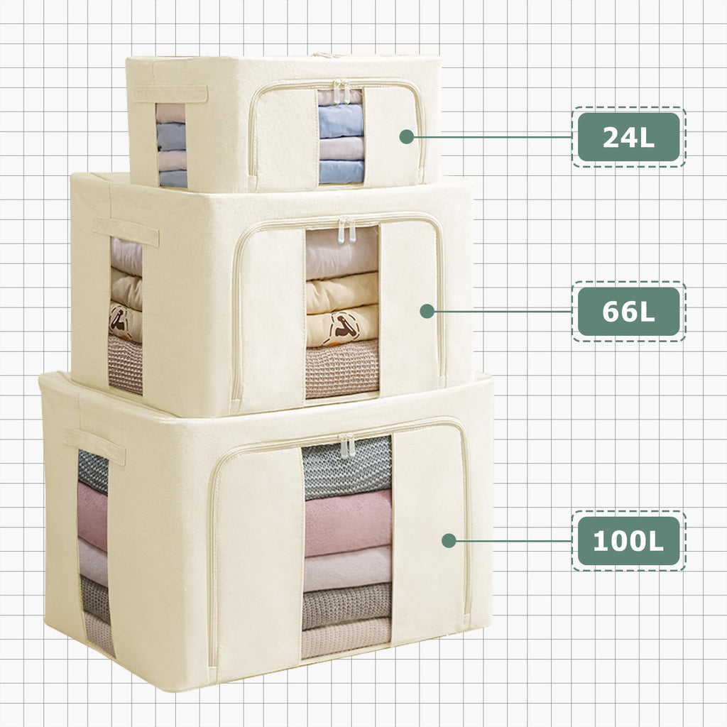 Jolof Store 2-Pack Stackable Closet Organizers – Foldable Oxford Storage Bins