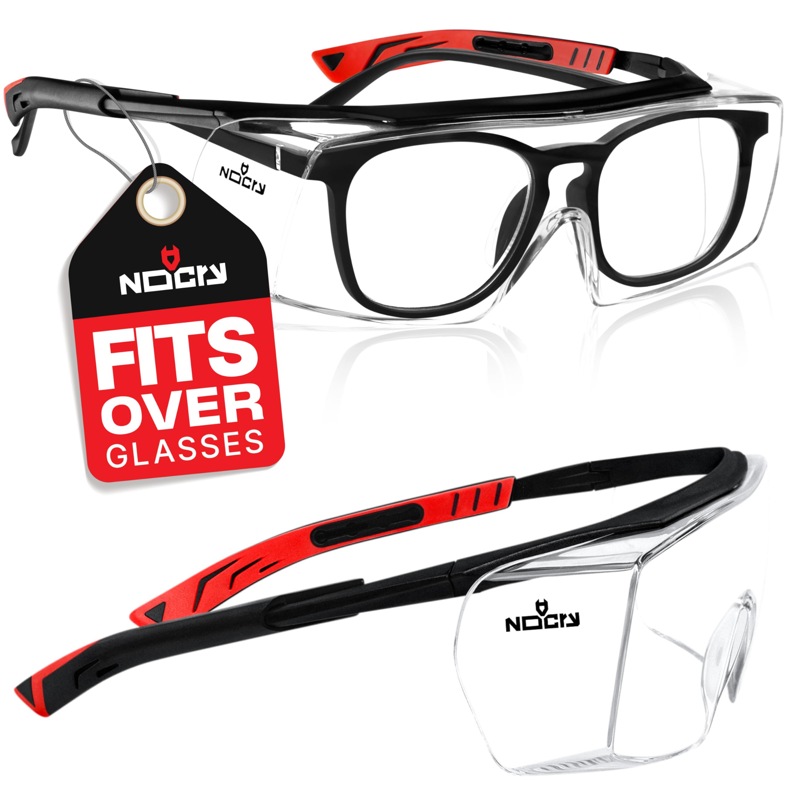 NoCry Over-Glasses Safety Glasses – ANSI Z87 UV400 Protective Eyewear
