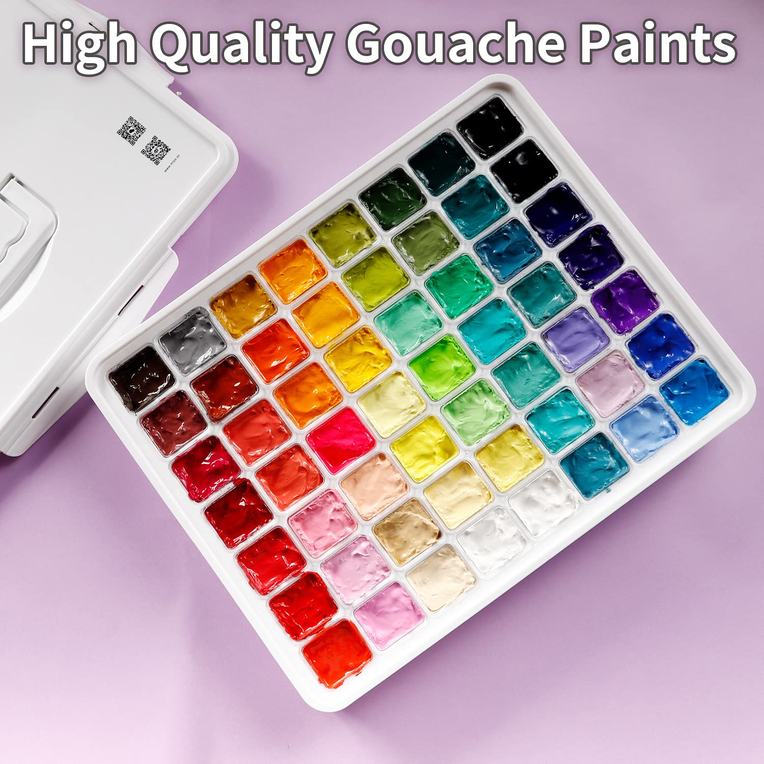 HIMI Gouache Paint Set | 56 Colors Jelly Cup Design with Carrying Case