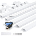 MUDEELA 2M Cable Trunking Kit | Self Adhesive Wall Cord Hider - White