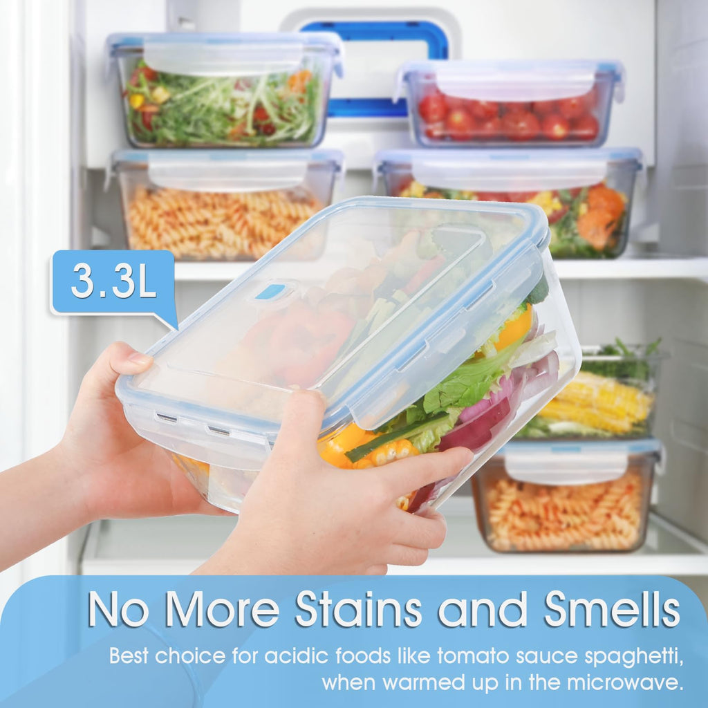NUTRIUPS 3.3L Large Glass Food Storage Container with Airtight Lid