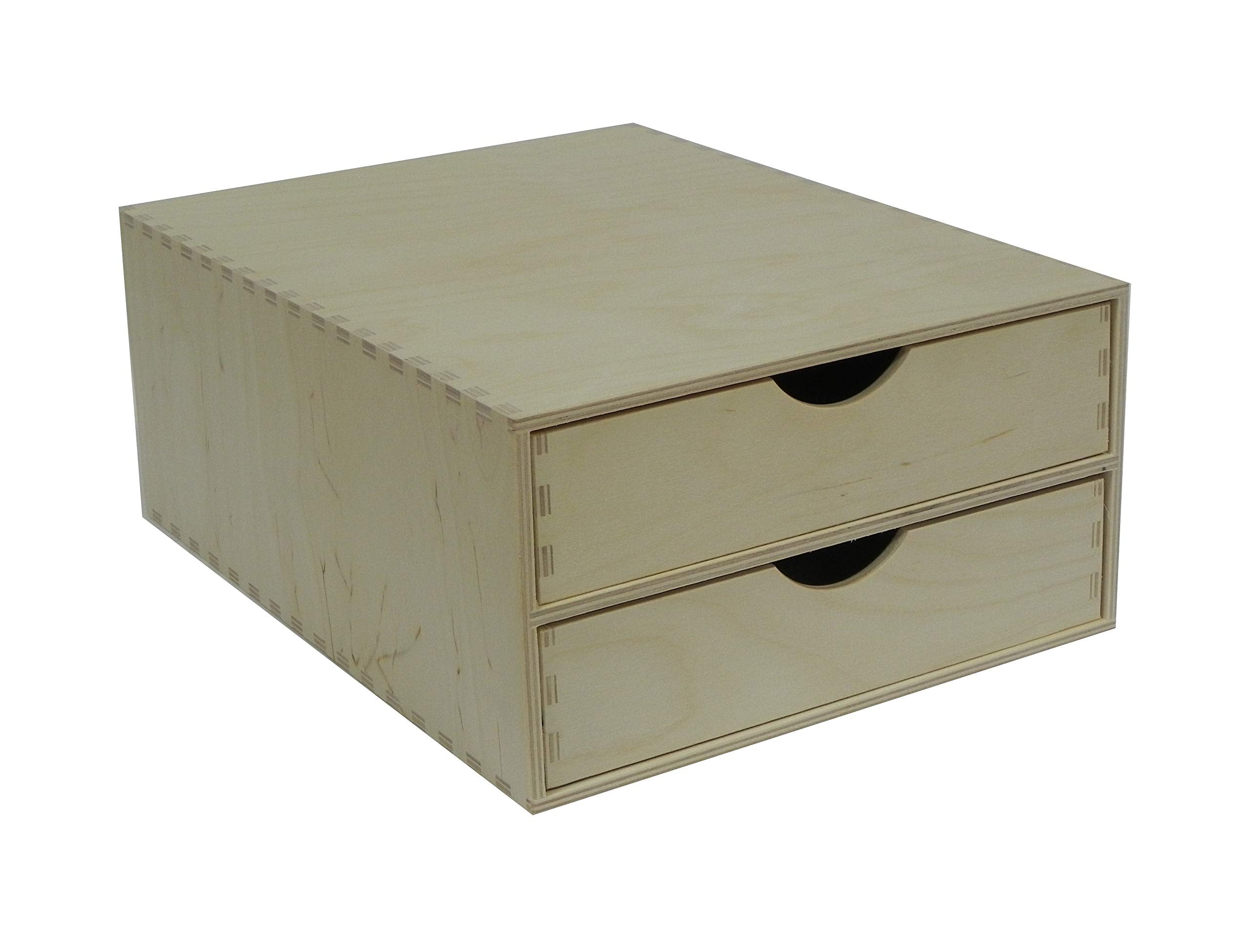 A4 Double Wooden Drawer Chest | Plywood Desk Organizer