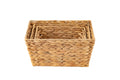 ECHTWERK Set of 3 Water Hyacinth Storage Baskets, Rectangular, Natural, Woven Baskets in S/M/L, Stackable for Bathroom, Office & Living Room - image 1