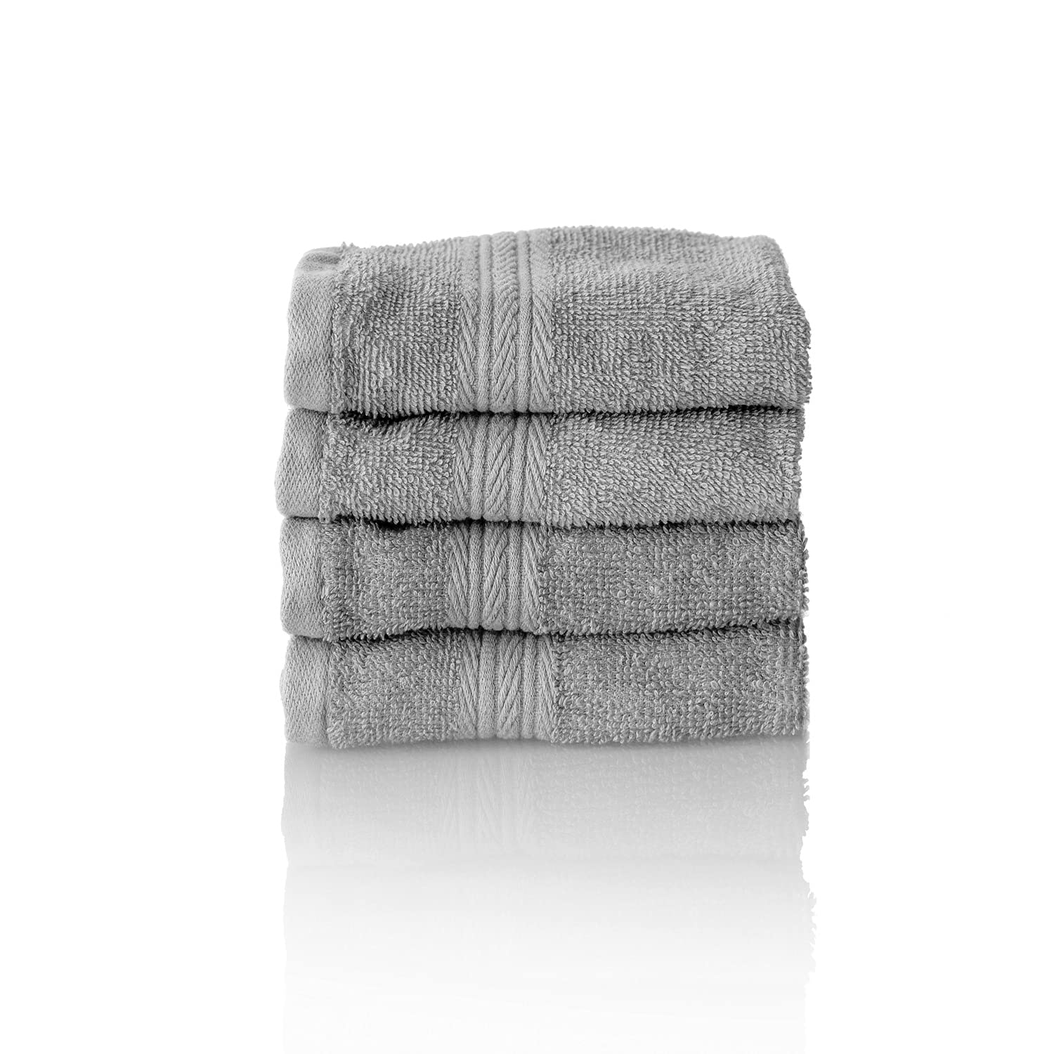 Glart Premium Cotton Guest Towels - 4 Pack, Platinum Grey, 30 x 50 cm