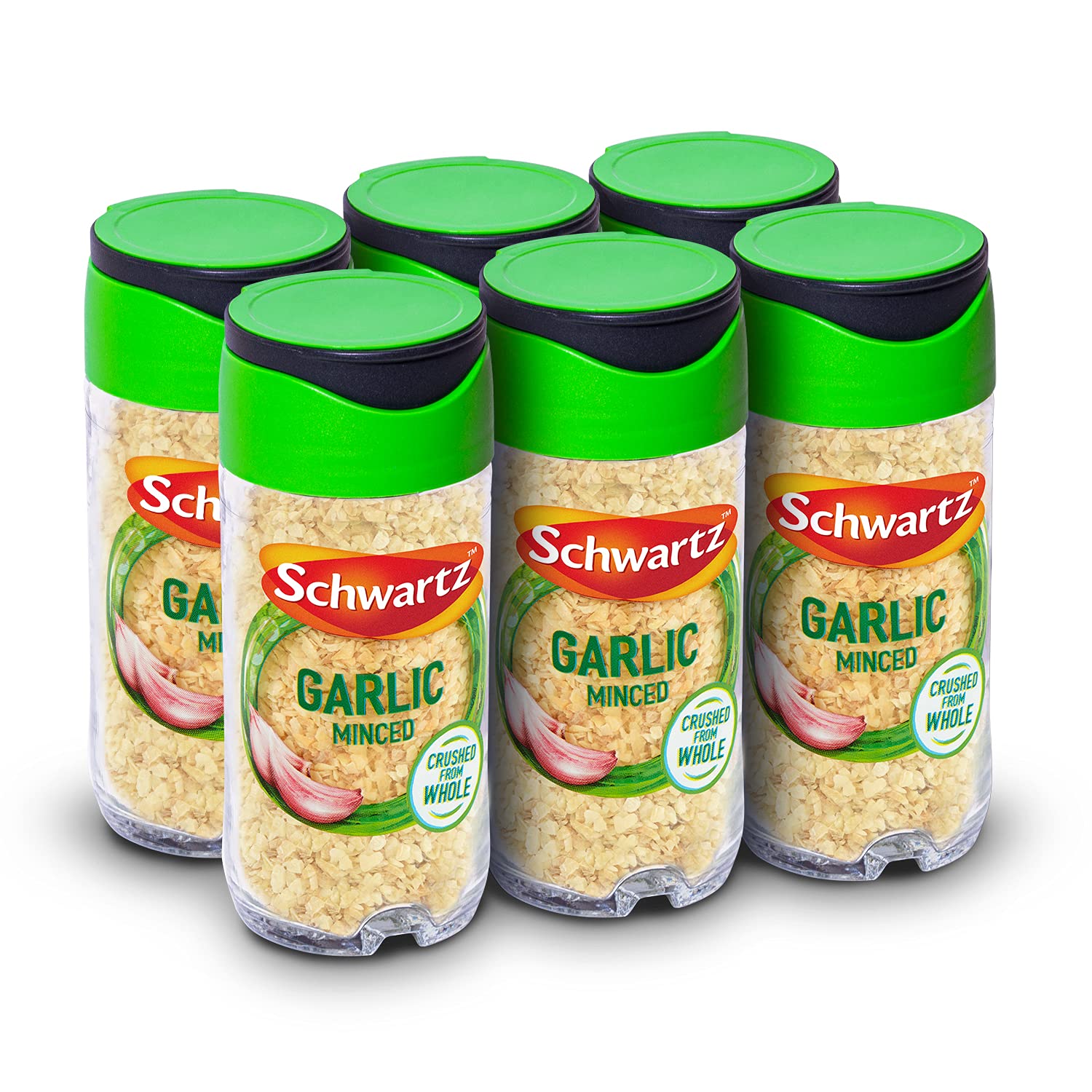 Schwartz Minced Garlic - Pure Dried Crushed Garlic Jar - 46g (Pack of 6)