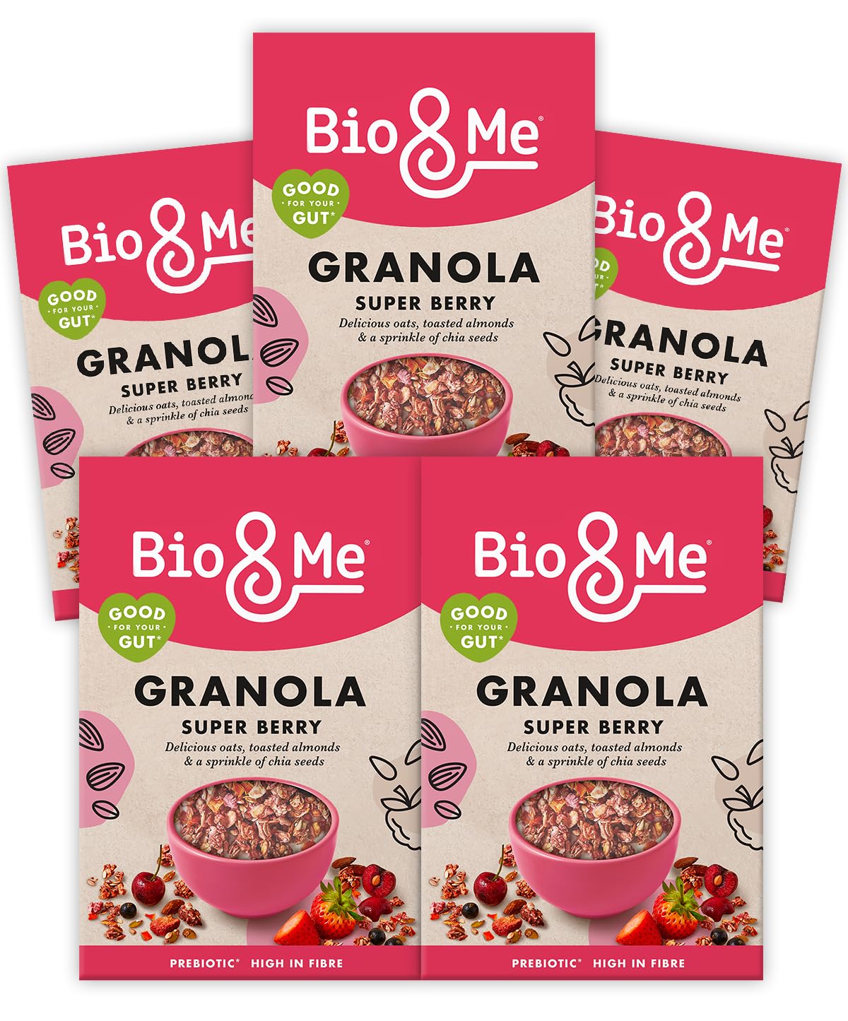 Bio&Me Super Berry Granola 5-Pack | Vegan High Fibre Gut-Loving Cereal