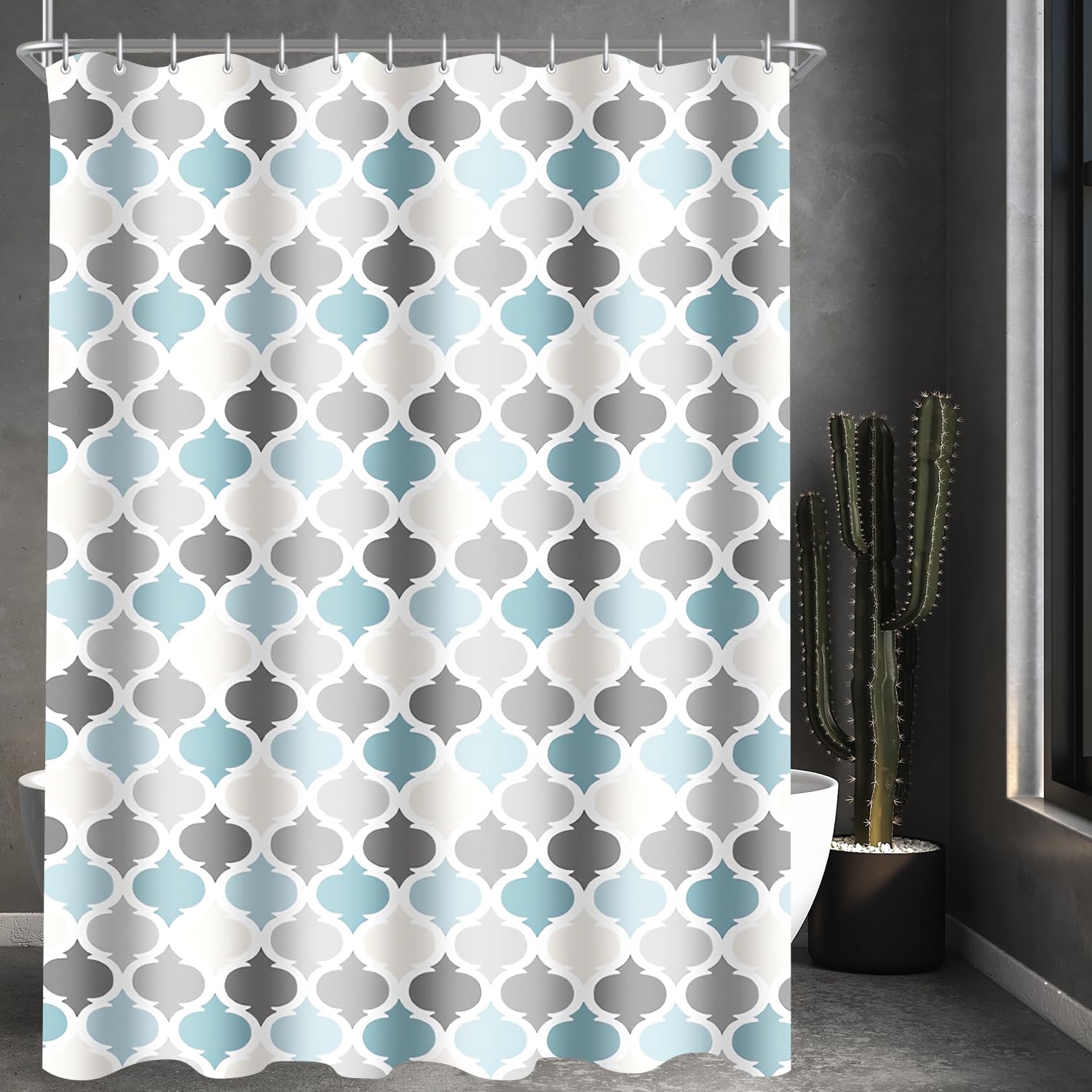 Lerores Cage Shower Curtain | 180x200cm Anti-Mould Weighted Polyester
