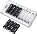 BONAI AA Rechargeable Batteries with 8-Slot USB Fast Charger Set