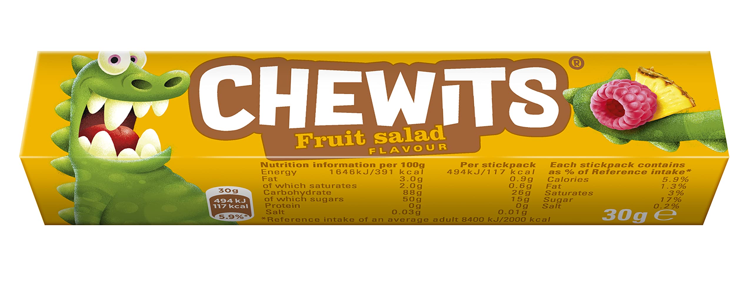 Chewits Fruit Salad Chews Stick Pack 30g – Bulk Box of 40 Packs