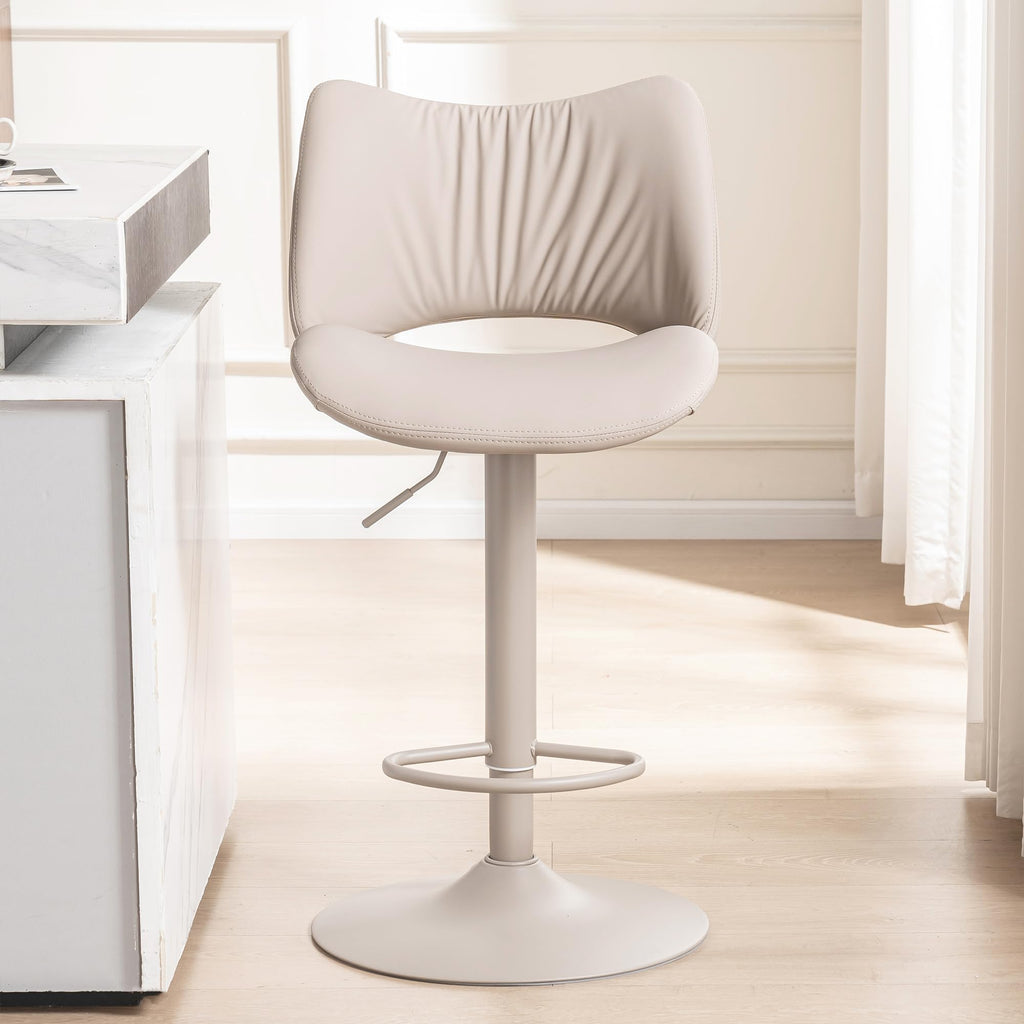 YOUNUOKE Single Bar Stool, Swivel Counter Height Barstool, Khaki - image 1