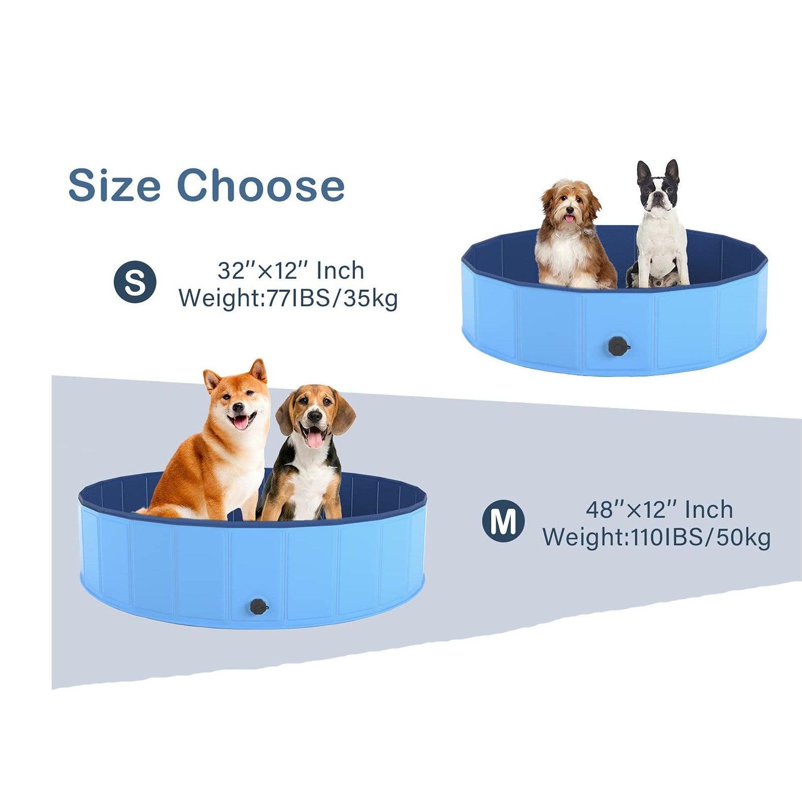 Massive Discounts Foldable Dog Pool – Durable PVC Pet Bath Tub