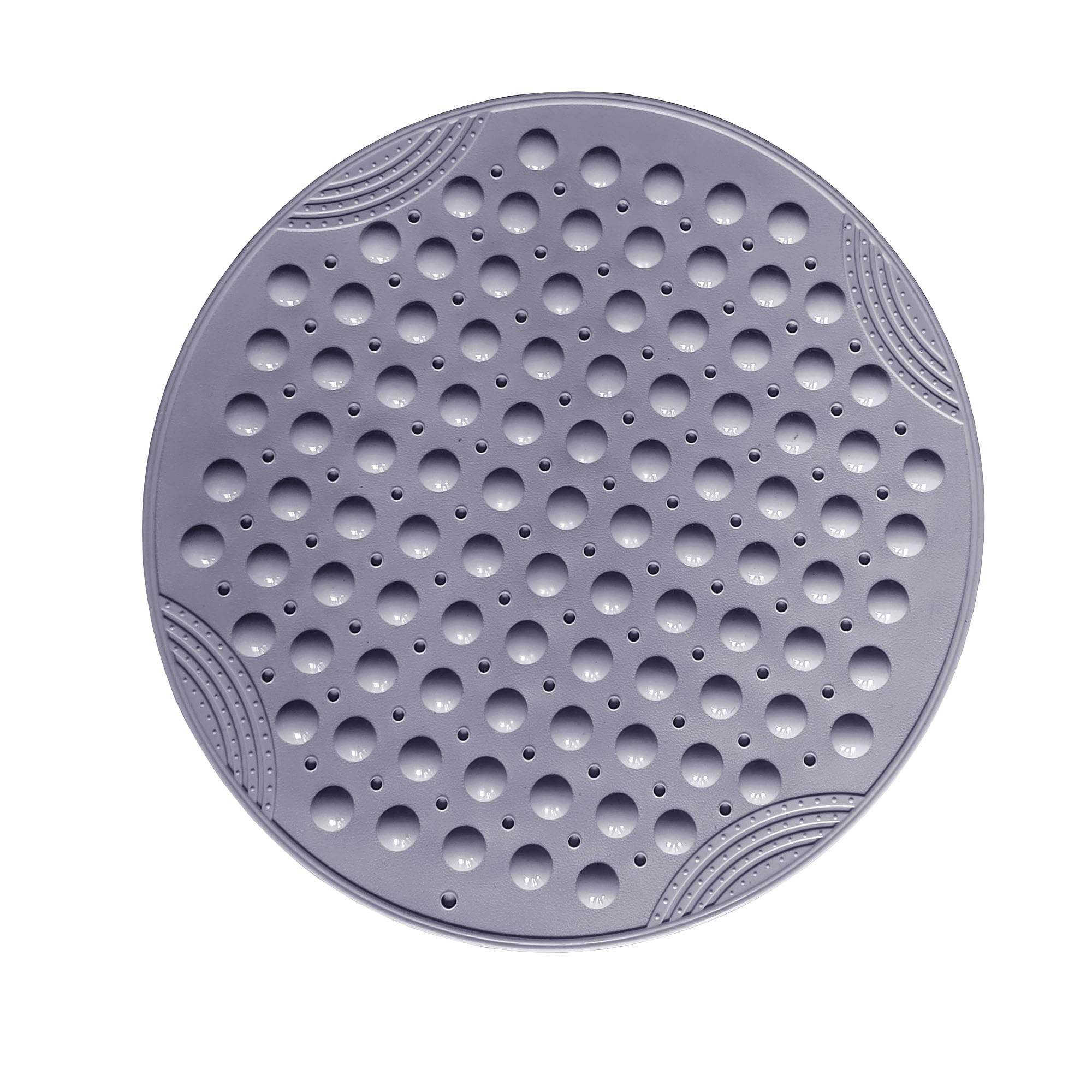 VSUSN Round Anti-Slip Shower Mat | 55cm Non-Slip Bathtub Mat - Grey