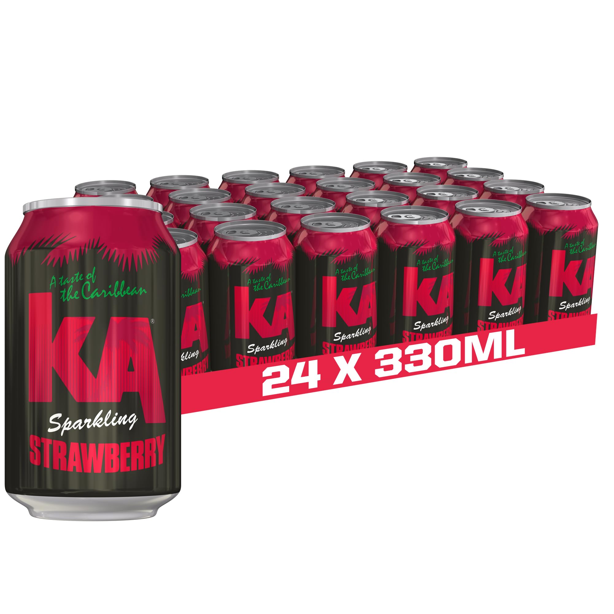 KA Caribbean Strawberry Sparkling Drink - 24 x 330ml Multipack Cans