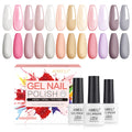 AIMEILI 12 Color Jelly Gel Nail Polish Set – Sheer Nude Pink Soak Off Kit
