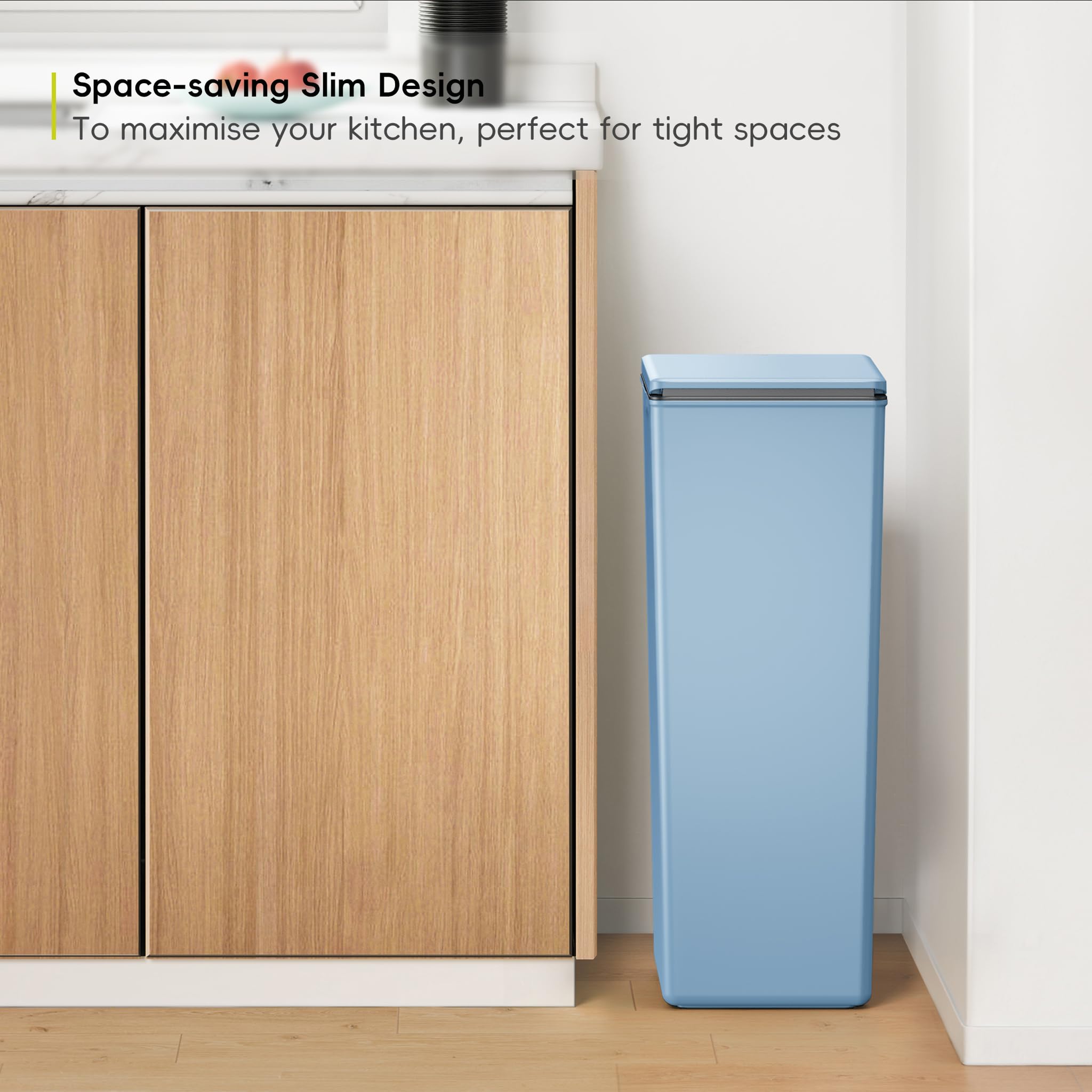 EKO Morandi 40L Touch Recycling Bin – Titanium Blue Modular Kitchen Bin