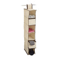 Relaxdays Fabric Hanging Shelves | 6-Compartment Closet Organizer, Beige