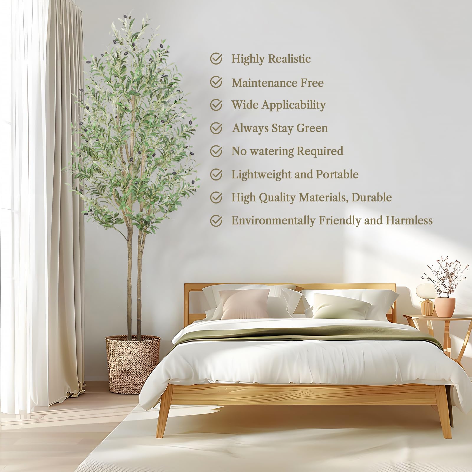 Alupssuc 7FT Artificial Olive Tree | Realistic Faux Silk Potted Plant