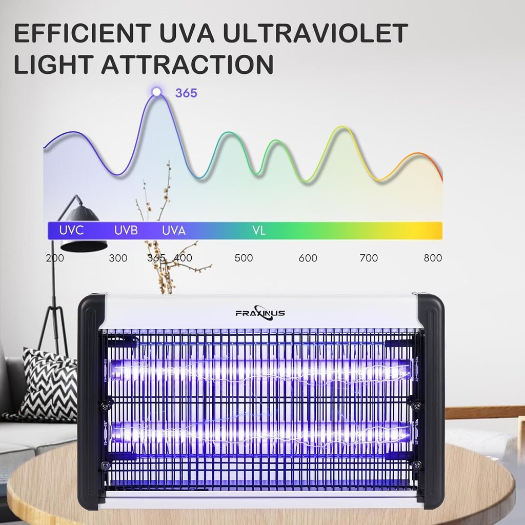 FRAXINUS Electric Bug Zapper – 4200V Mosquito Killer Lamp with 20W UV Light