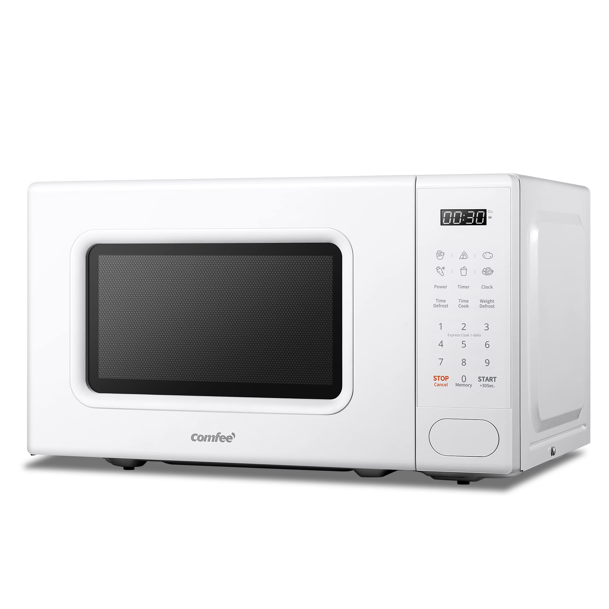 COMFEE' 20L Digital Microwave Oven – 700W with 6 Cooking Presets, White