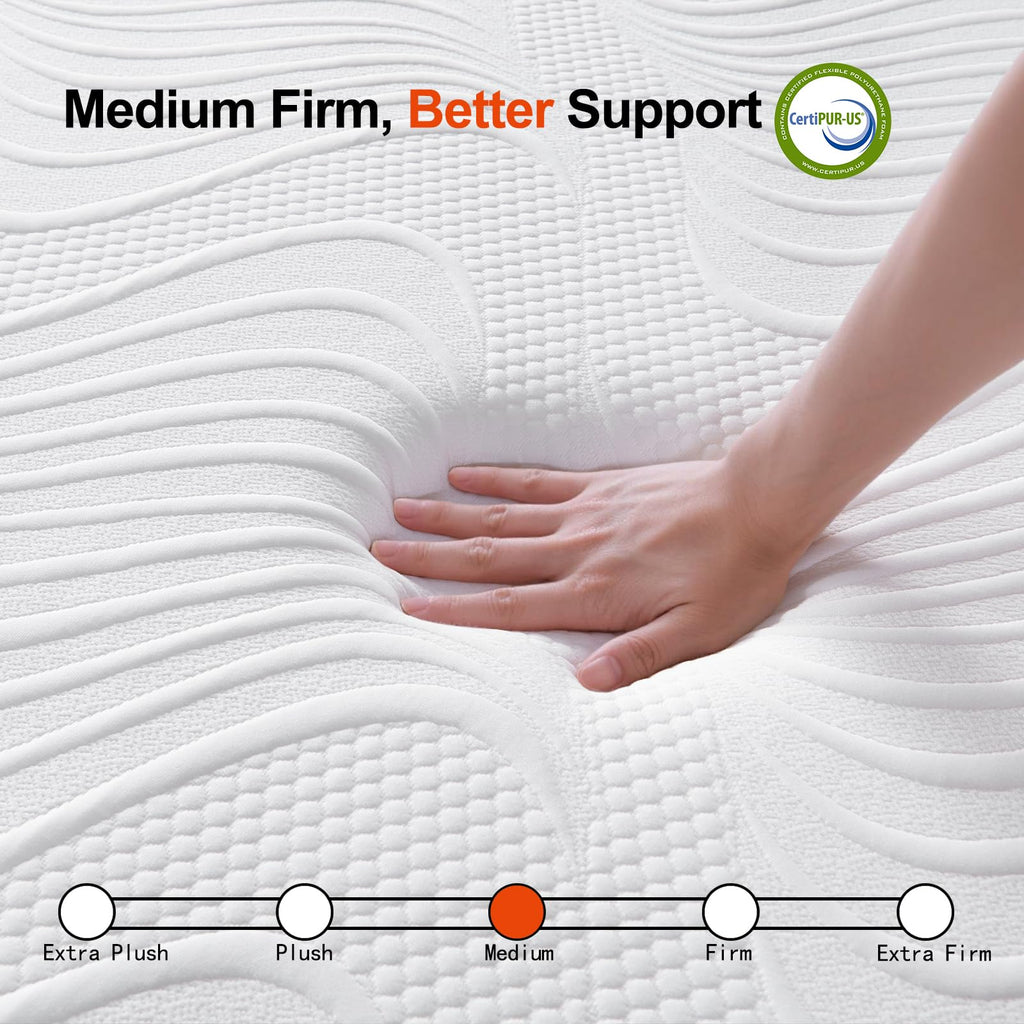 Laccard Small Double Memory Foam Mattress, Cooling 4ft Small Double Mattresses for Pressure Relief, Medium Firm, with Removable Cover, 120X190X20cm - image 3
