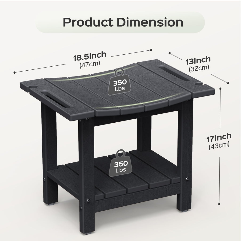LyriFine Shower Bench, HDPE Waterproof Shower Stool for Inside of Shower - image 2