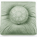 Hihealer Meditation Cushion and Zabuton Mat Set - Velvet Yoga Pillow, Green