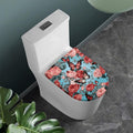 COEQINE Butterfly Floral Toilet Lid Cover Set – 2-Piece Stretchy Decor