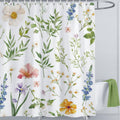 LIVETTY Floral Shower Curtain | 180x180cm Waterproof Polyester with 12 Hooks