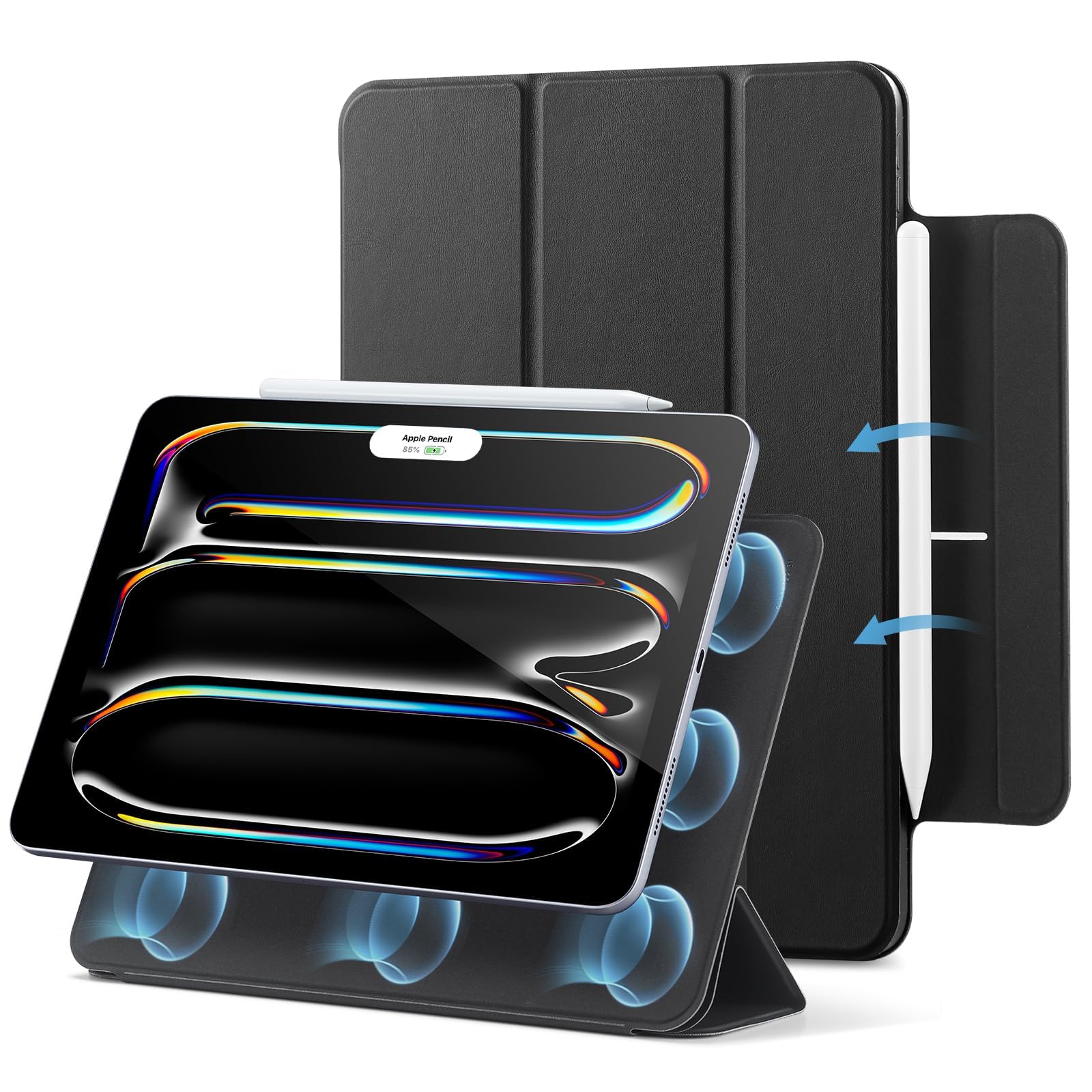 ESR iPad Pro 13 Case (2024/2025) – Magnetic Trifold Stand, Black