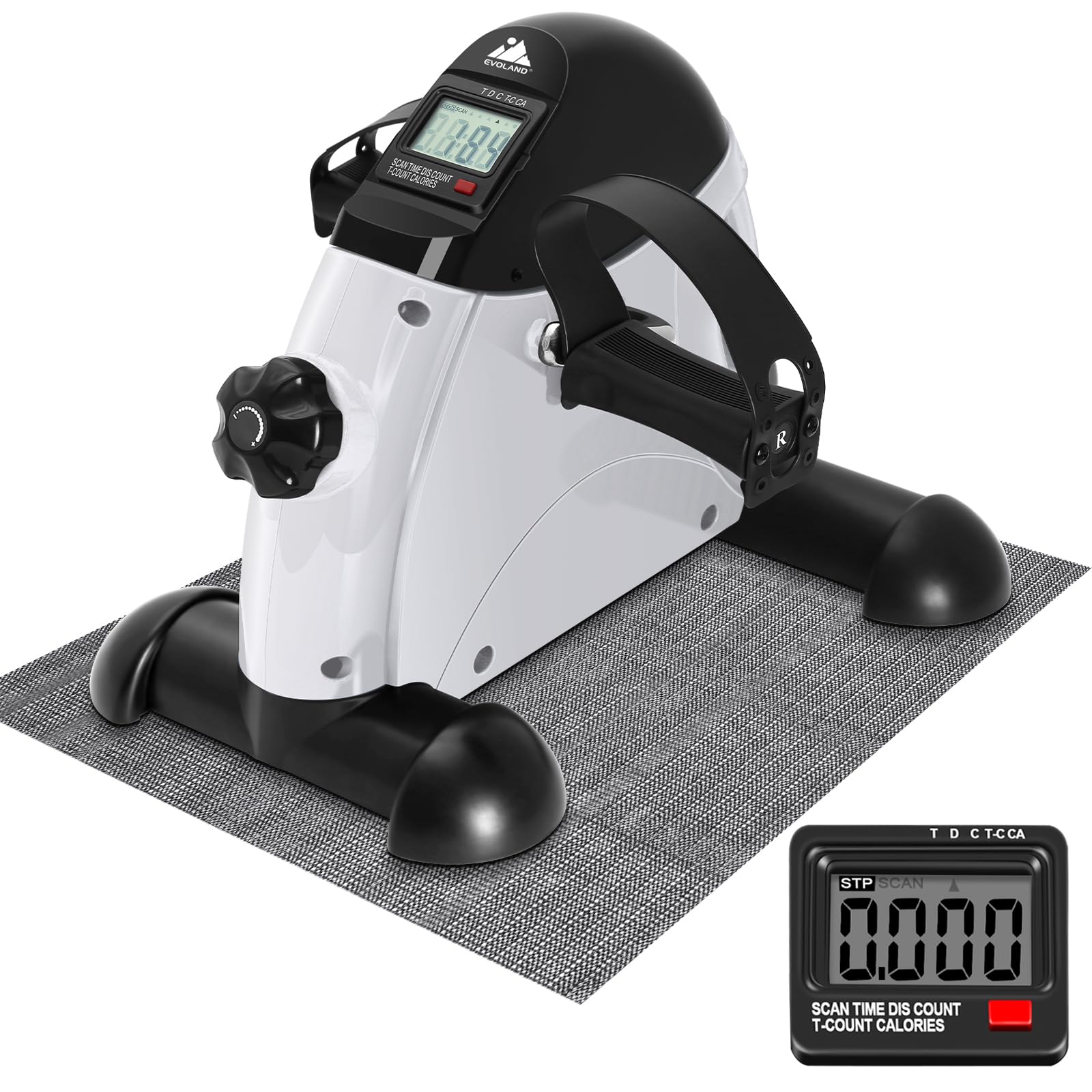 EVOLAND Under Desk Bike Pedal Exerciser with Handle | Portable Mini Bike
