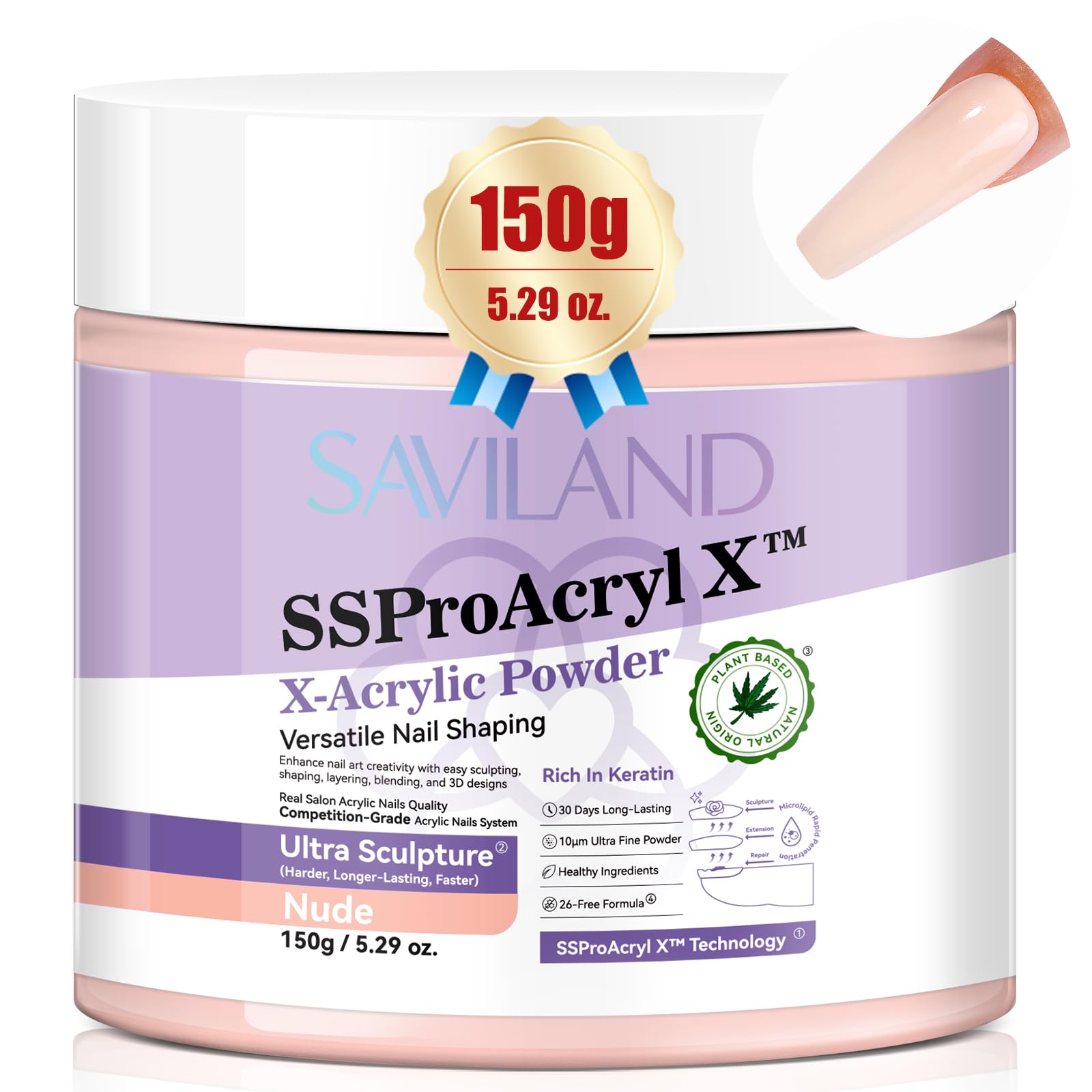 SSProAcryl Nude Acrylic Powder - 150g Keratin Nail Extension Powder
