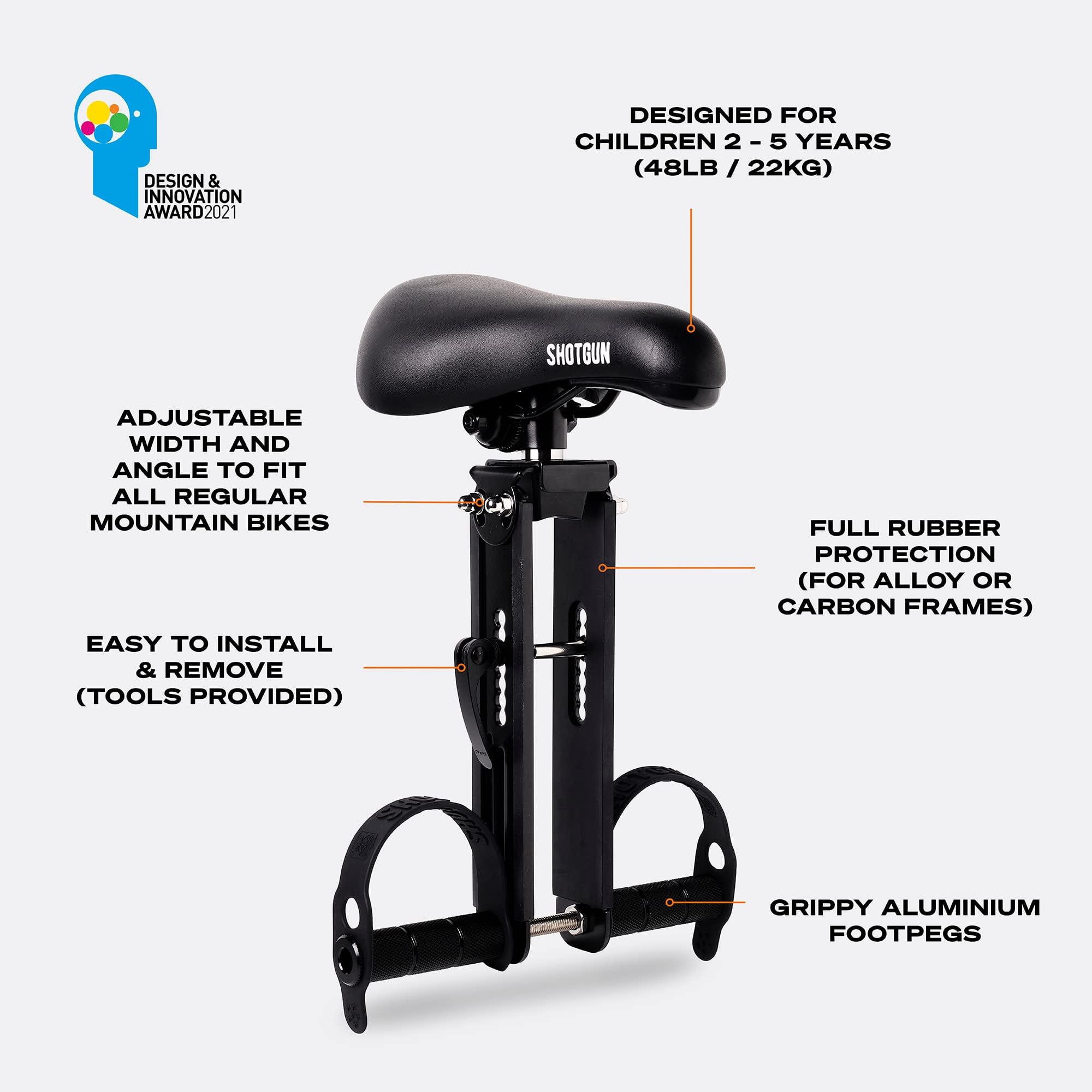 Shotgun Front Mounted Kids Bike Seat for Mountain Bikes – Easy Install