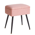Aibiju Faux Teddy Fur Vanity Stool with Storage – Rectangular Ottoman Chair