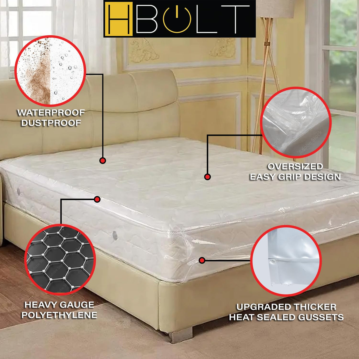 MAMMOTH Premium Mattress Storage Bag – Robust Protection for Moving & Storing – Shields Against Dust, Stains, and Pests King - PRO - image 2