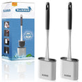 XUXRUS Silicone Toilet Brush 2-Pack | Wall Mounted Quick Drying Holder