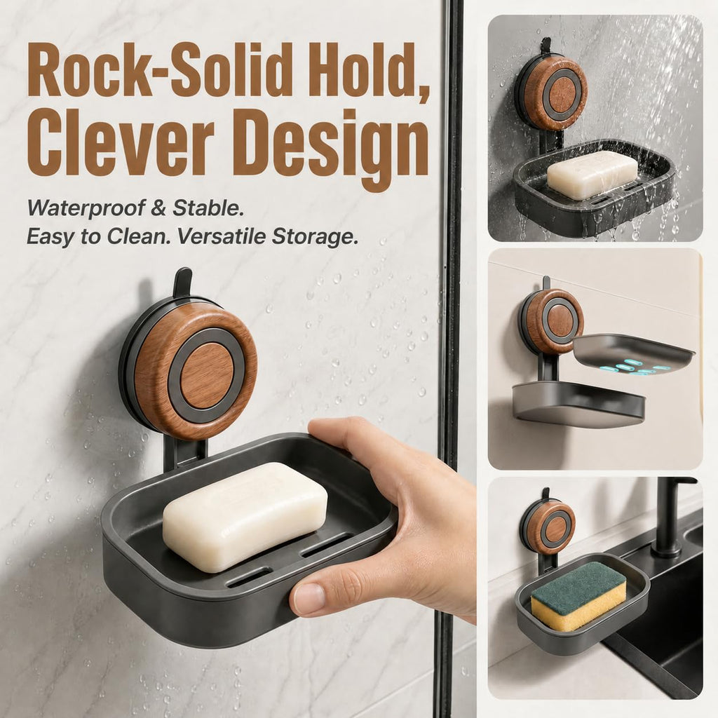 2PCS Double Layer Soap Dish for Shower Wall Mounted Suction Cup Soap Holder - image 4