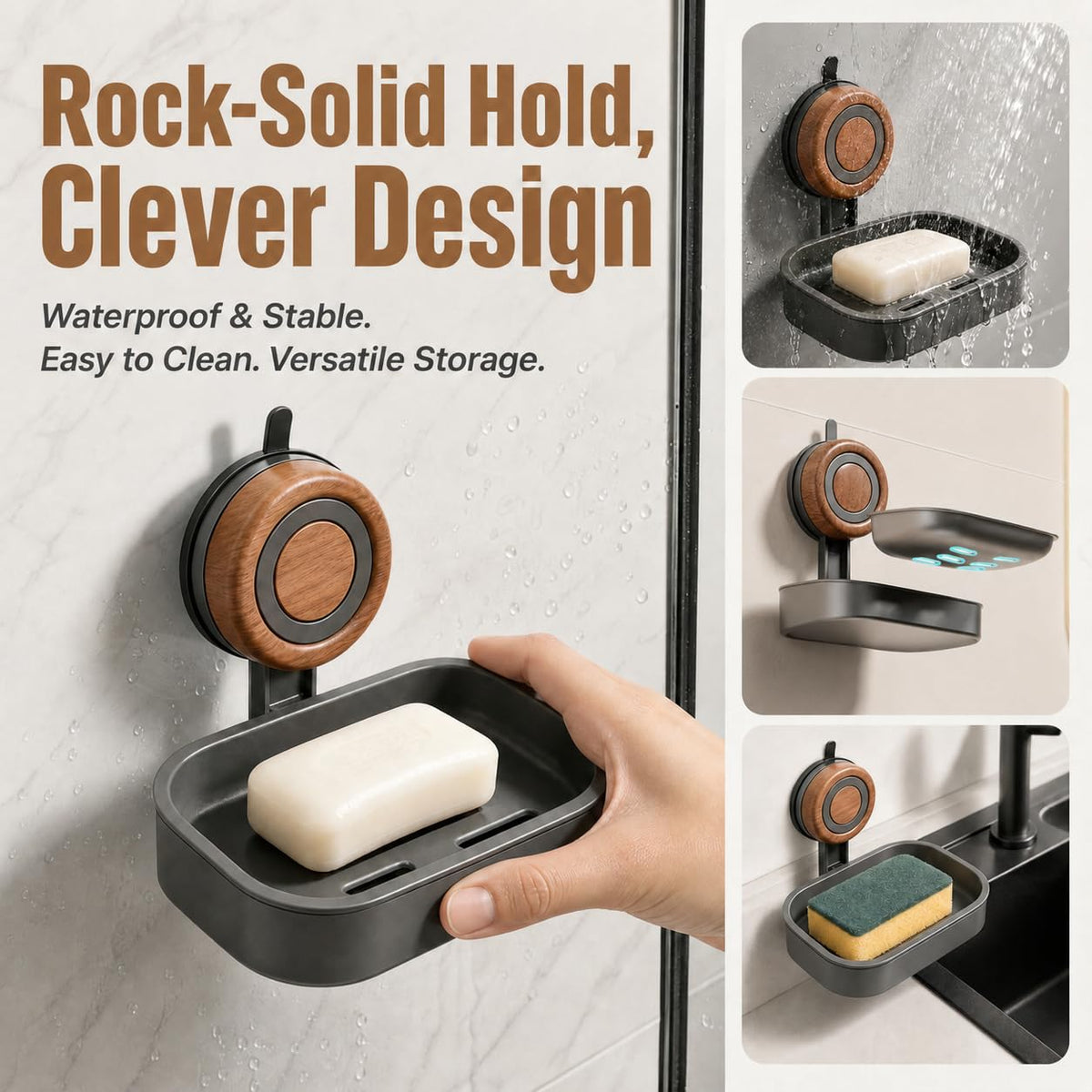 2PCS Double Layer Soap Dish for Shower Wall Mounted Suction Cup Soap Holder - image 4