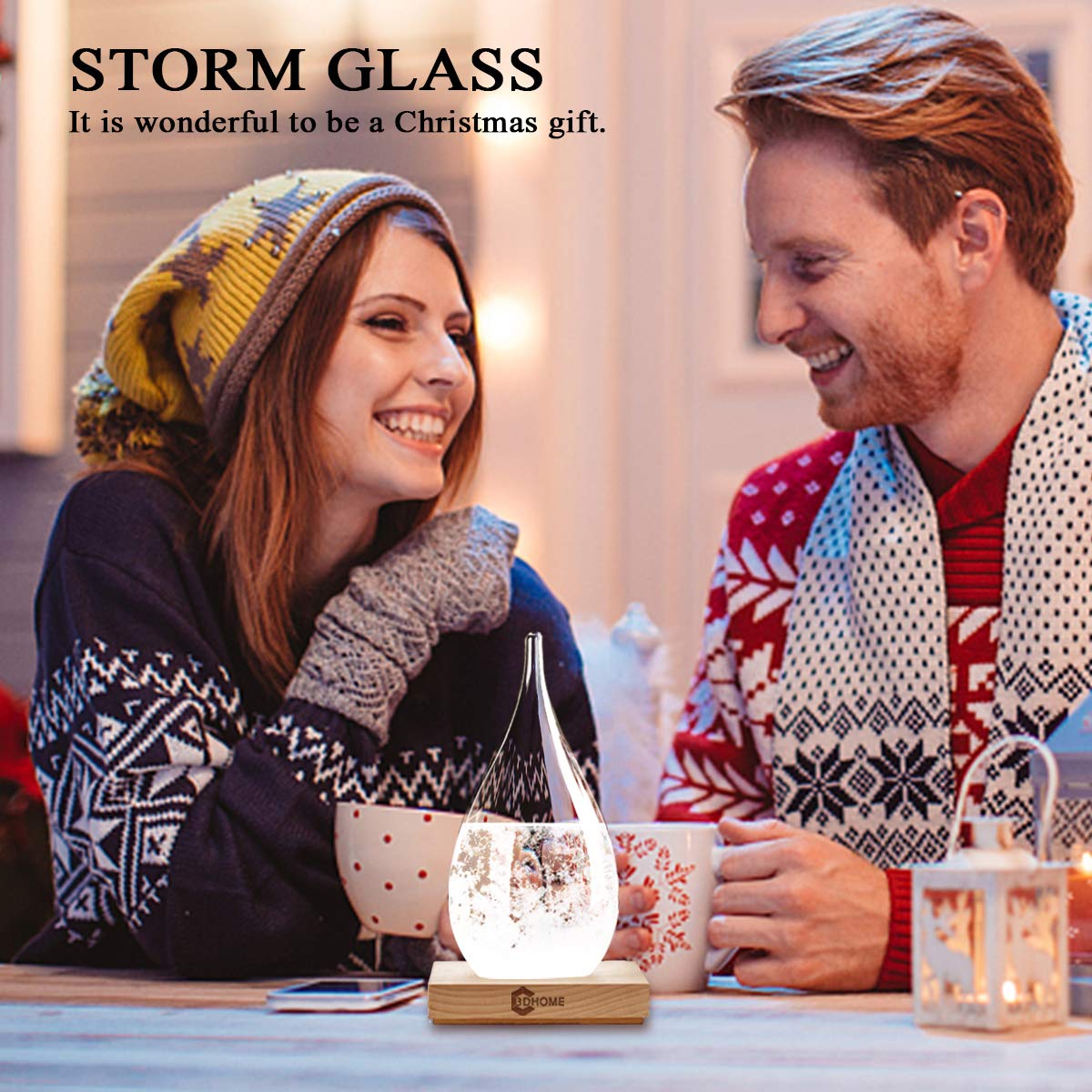 Jolof Store Storm Glass Weather Station – Water Drop Desktop Barometer