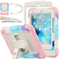 SEYMAC iPad Mini 5/4 Case - Rugged Protective Cover with Stand - Pink