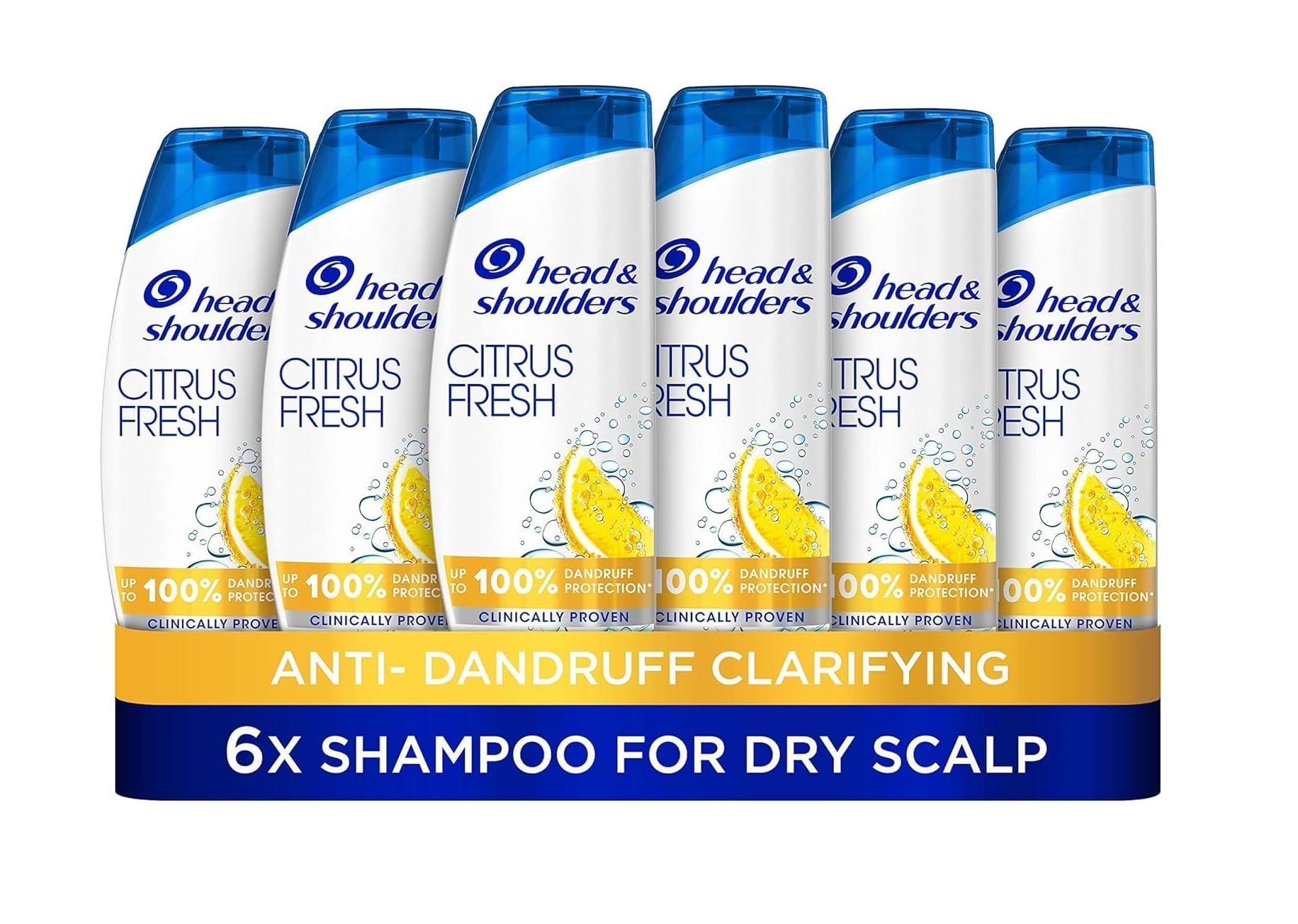 Head & Shoulders Citrus Fresh Anti-Dandruff Shampoo for Oily Hair - 6x250ml