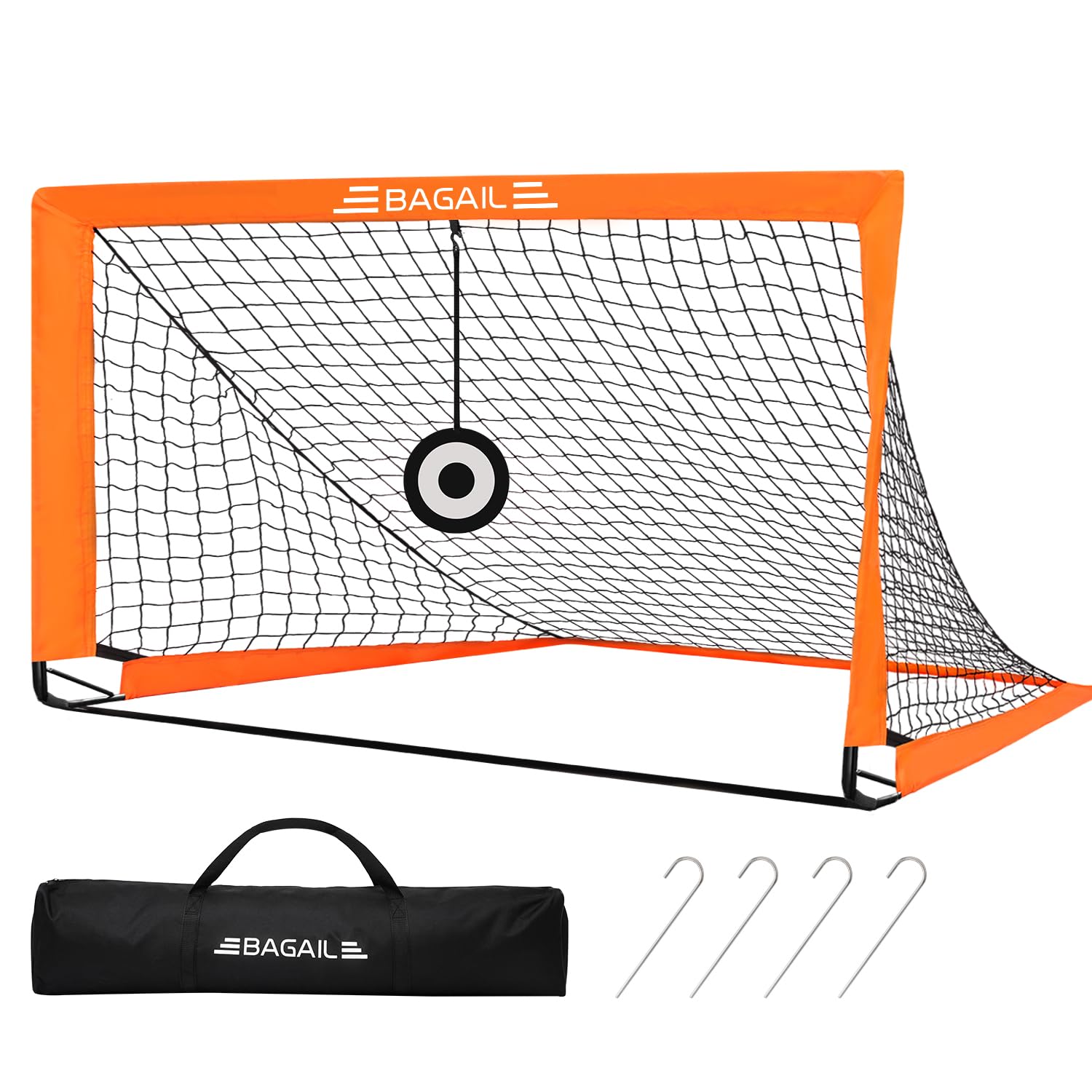 BAGAIL Pop Up Football Goal | Portable Soccer Net with Target & Carry Bag