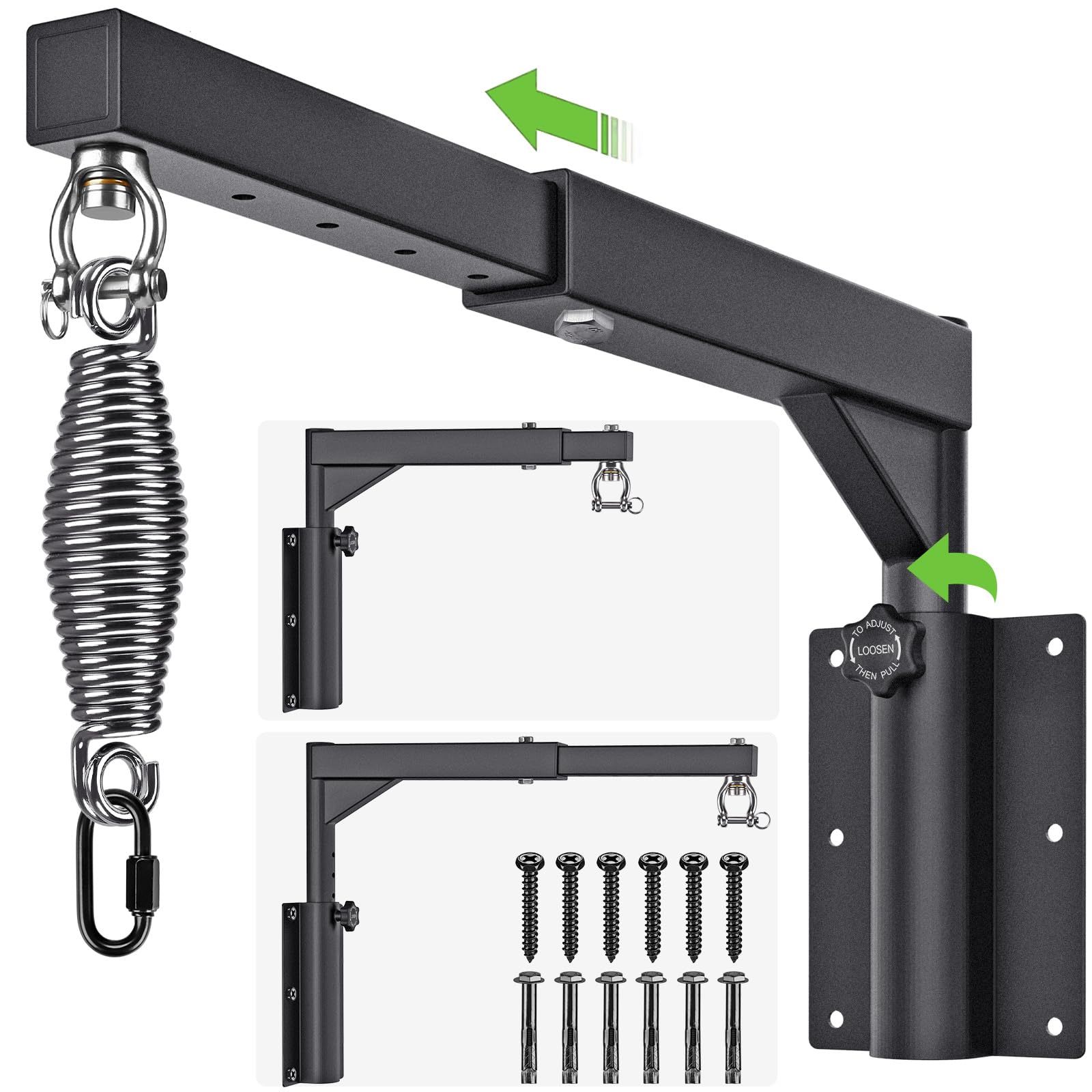 BeneLabel Heavy Bag Wall Mount Hanger | Adjustable 44-64cm Silent Swivel